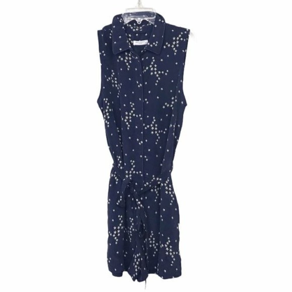 Equipment Blue 100% Silk Star Earl Playsuit Romper $290 Medium